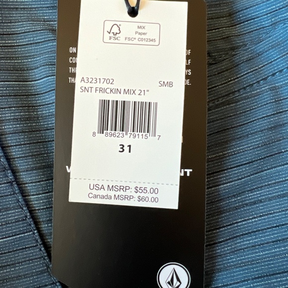 #2680 Volcom Surf & Turf Blue Smoke SNT FRICKIN MIX 21" size 31 - Picture 8 of 8